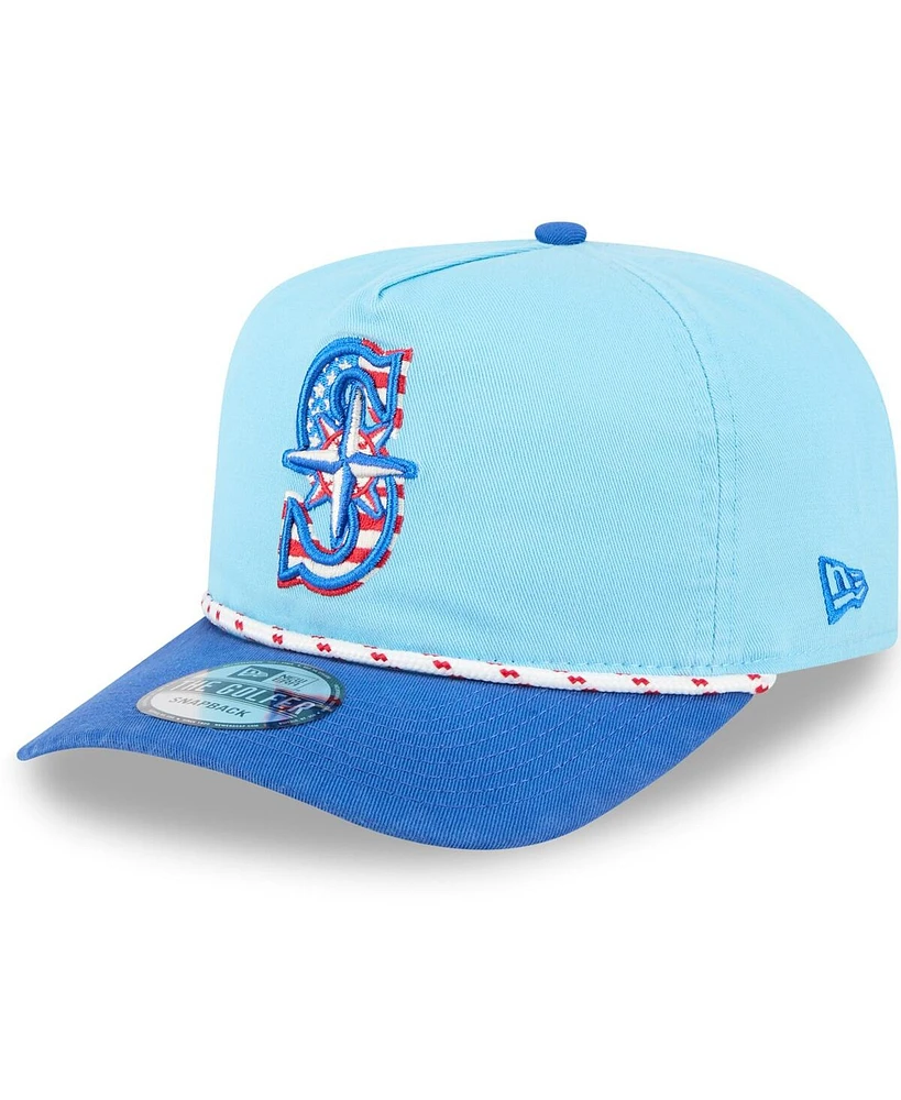 New Era Men's Light Blue/Blue Seattle Mariners 2025 Fourth of July Golfer Snapback Hat