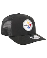 New Era Men's Black Pittsburgh Steelers Team Collection 9SEVENTY Stretch-Snap Adjustable Hat