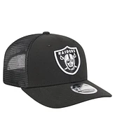 New Era Men's Black Las Vegas Raiders Team Collection 9SEVENTY Stretch-Snap Adjustable Hat