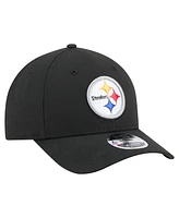 New Era Men's Black Pittsburgh Steelers Team Collection 9FORTY M-Crown Adjustable Hat