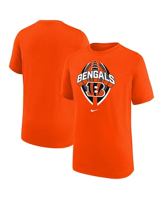 Nike Big Boys and Girls Orange Cincinnati Bengals Icon Legend T-Shirt