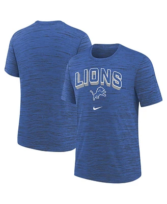 Nike Big Boys and Girls Blue Detroit Lions Sideline Velocity Performance T-Shirt