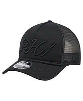 New Era Men's Black Philadelphia Phillies City Initial 9FORTY A-Frame M-Crown Adjustable Trucker Hat