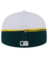 New Era Men's Green/White Athletics Paint Stroke 59FIFTY Fitted Hat
