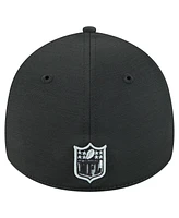 New Era Men's Black Las Vegas Raiders Stripes 39THIRTY Flex Hat