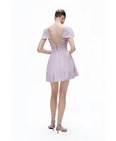 Nocturne Women's Striped Mini Dress with Zipper Detail