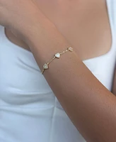 Adornia Gold Mother of Pearl Mini Halo Heart Bracelet
