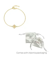Adornia Gold Cubic Zirconia Button Clover Halo Bracelet
