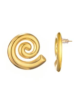 Adornia Tarnish Resistant Gold Swirl Statement Stud Earrings