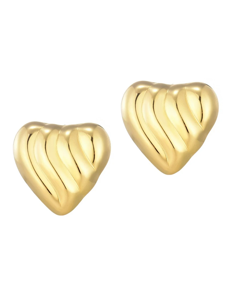 Adornia Stainless Steel Heart Statement Stud Earrings