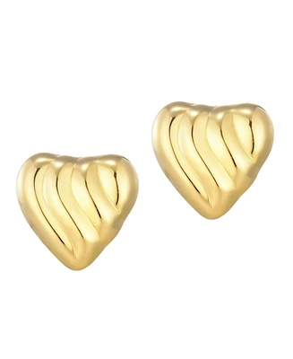 Adornia Stainless Steel Heart Statement Stud Earrings