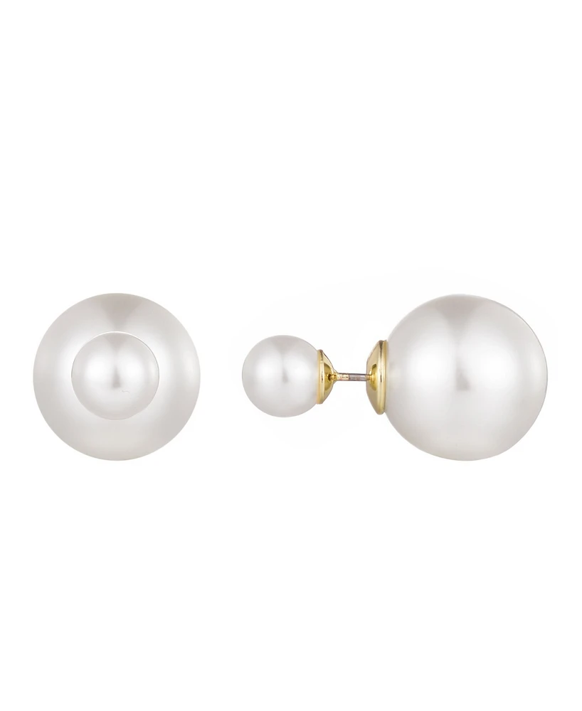 Adornia Cultivated Pearl Double Sided Stud Earrings