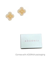 Adornia Button Clover Cubic Zirconia Halo Stud Earrings
