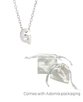 Adornia Rhodium Mini Initial Pendant Necklace