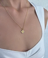 Adornia Cubic Zirconia Button Clover Halo Pendant Necklace