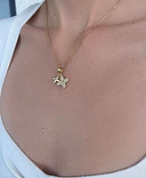 Adornia Tarnish Resistant Cubic Zirconia Double Pointed Clover Necklace