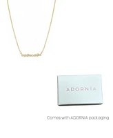 Adornia Gold Crystal Dainty Mixed Shape Bar Necklace