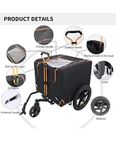 2-in-1 Bike & Pet Trailer - Convertible Carrier, All-Terrain Wheels