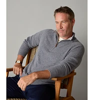 LuxLined Men's Itch-Free Men s Cashmere Quarter-Zip Sweater with Soft Inner Lining