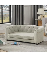 Beige Linen Pet Sofa