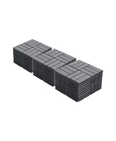 Streamdale Furniture Interlocking Deck Tiles, Light Gray Acacia, 12"x12" (30 Pcs)