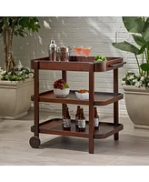 Streamdale Furniture Wood Bar Cart - Mahogany