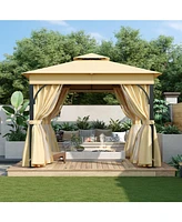 Streamdale Furniture 10x10 Outdoor Gazebo with Netting & Privacy Screens