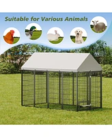 Large Dog Kennel Outdoor Pet Pen with Roof - 7.94'L
