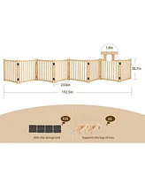 Wooden Freestanding Pet Gate - 8 Panel 31"H