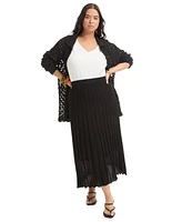 June + Vie Women's Pleated Midi Skirt