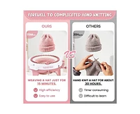 Sentro 48-Needle Pink Knitting Machine | 1-Touch Knitting for Scarves, Hats & Sweaters | Beginner & Diy Friendly | Includes Tutorial & Tools