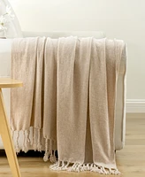Battilo Lifestyle Chenille Throw with Fringe Tassels, 50" x 60"