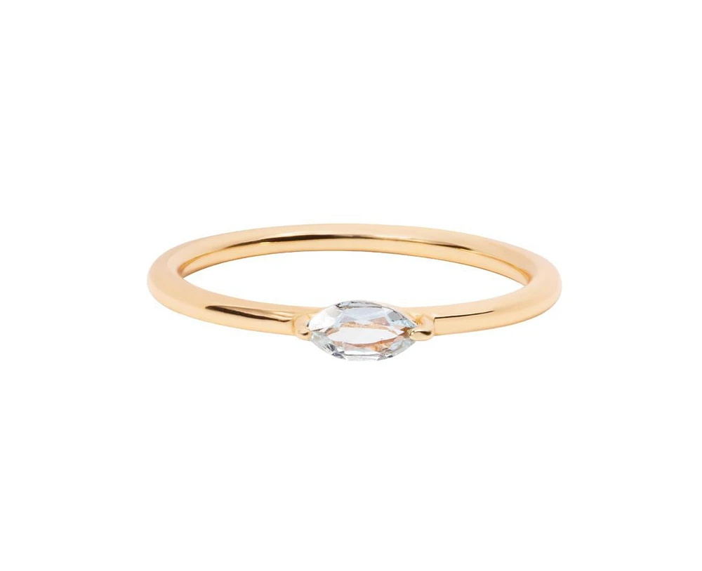Marquise Birthstone Ring - March Aquamarine