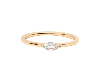 Marquise Birthstone Ring - March Aquamarine