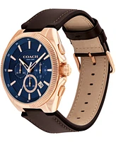Coach Men's Jackson Dark Brown Leather Calfskin Bracelet Watch, 44mm