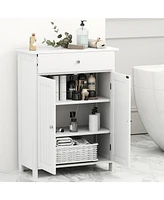 Volenca Bathroom Floor Cabinet Freestanding Storage Organizer with 2 Doors
