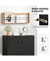 Volenca 2-Door Modern Floor Storage Cabinet with 3-Tier Shelf