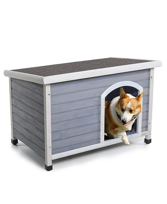 Medium Wooden Dog House, Waterproof, Elevated