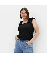 City Chic Plus Aria Frill Top