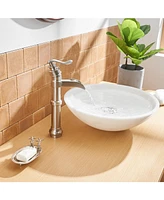 Greenspring Waterfall Single Hole Single-Handle Vessel Bathroom Faucet With Supply Line in Brushed Nickel