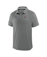 Fanatics Men's Gray Florida Panthers 2025 Stanley Cup Champions Authentic Pro Polo Shirt