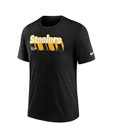 Nike Men's Heather Navy Pittsburgh Steelers Long Pass Tri-Blend T-Shirt