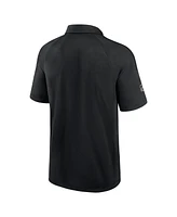 Fanatics Men's Black Chicago Blackhawks Authentic Pro Rink Raglan Polo Shirt