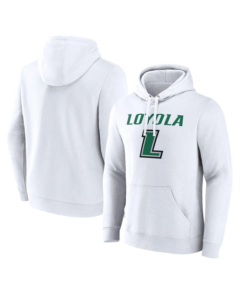 Fanatics Men's White Loyola Greyhounds Primary Logo Pullover Hoodie