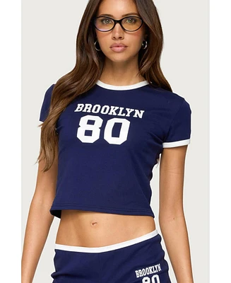 Edikted Womens Brooklyn Contrast T Shirt
