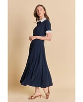 English Factory Women's Pleated Shirt Midi Dress