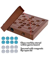 We Games Nine Men's Morris Wooden Travel Game with Marbles