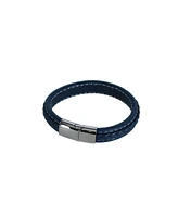 Trafalgar Amari's Azure Stitched Leather Secure Clasped Bracelet