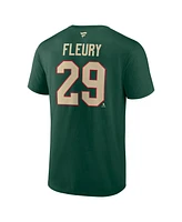 Fanatics Men's Marc-Andre Fleury Green Minnesota Wild Authentic Stack Name Number T-Shirt