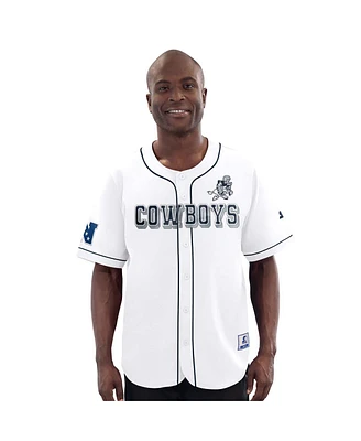 G-iii Sports by Carl Banks Men's White Dallas Cowboys Throwback Relay Baseball Jersey
